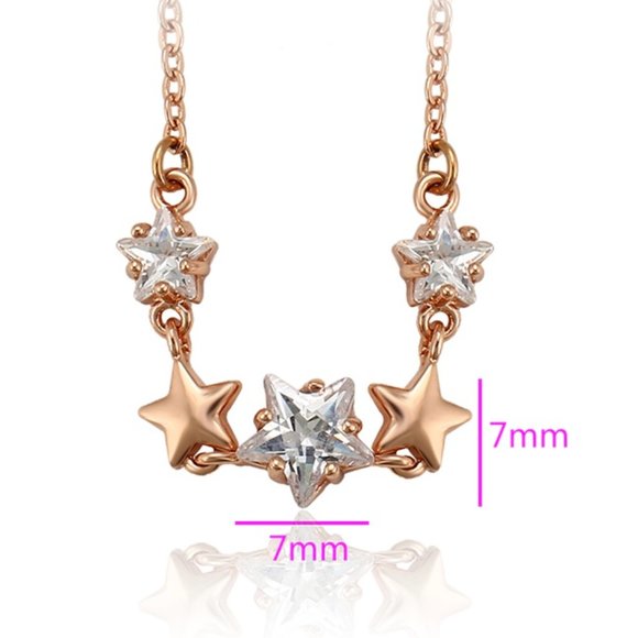 Adorable Star CZ 18KGP Necklace - Picture 2 of 10